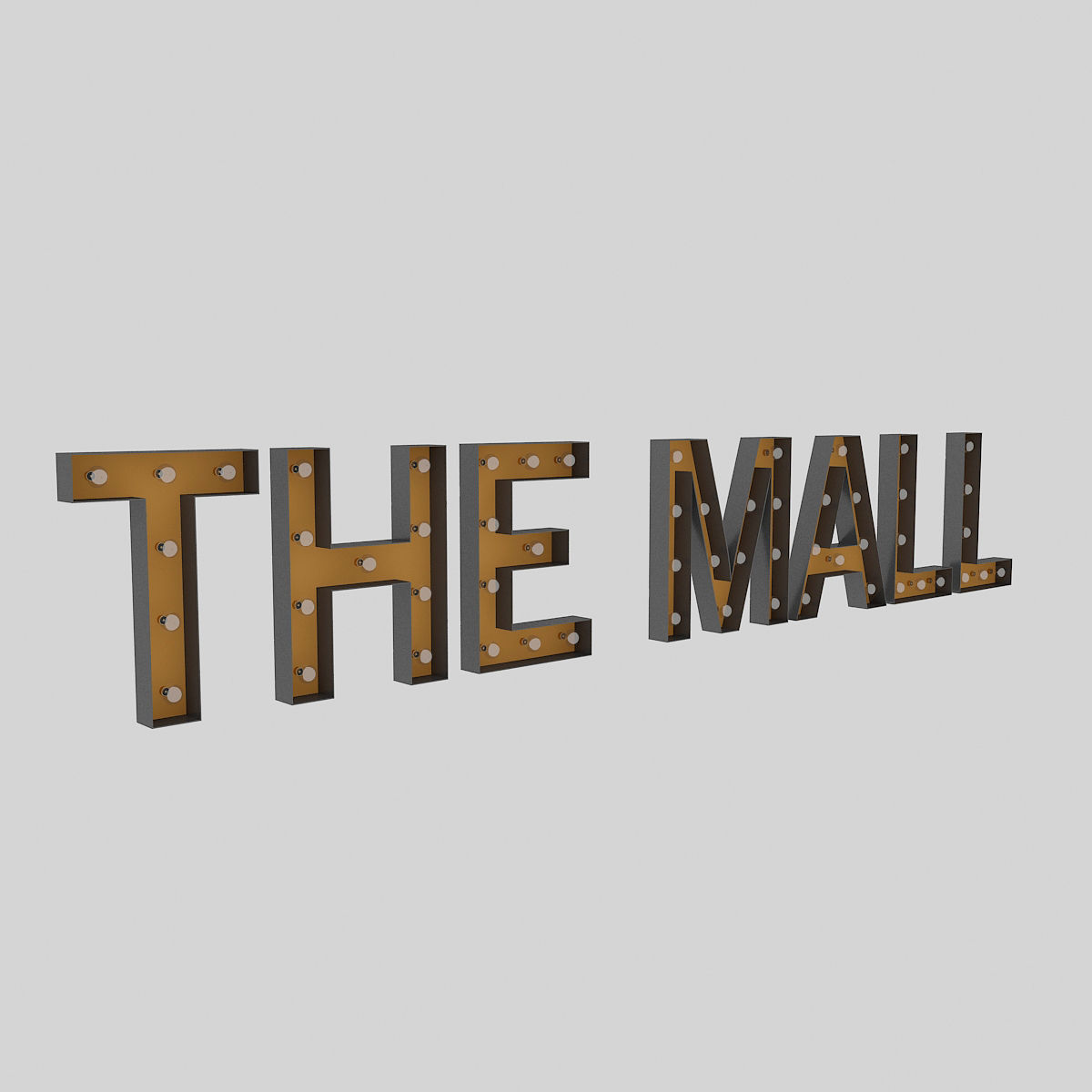 The Mall Sign With Bulb 3D model