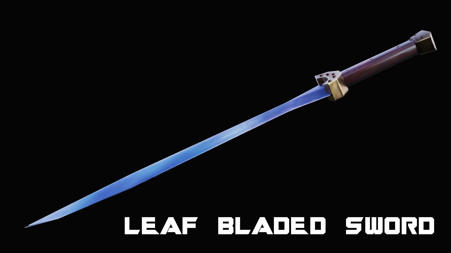 Leaf - Bladed Sword Low-poly 3D model_6