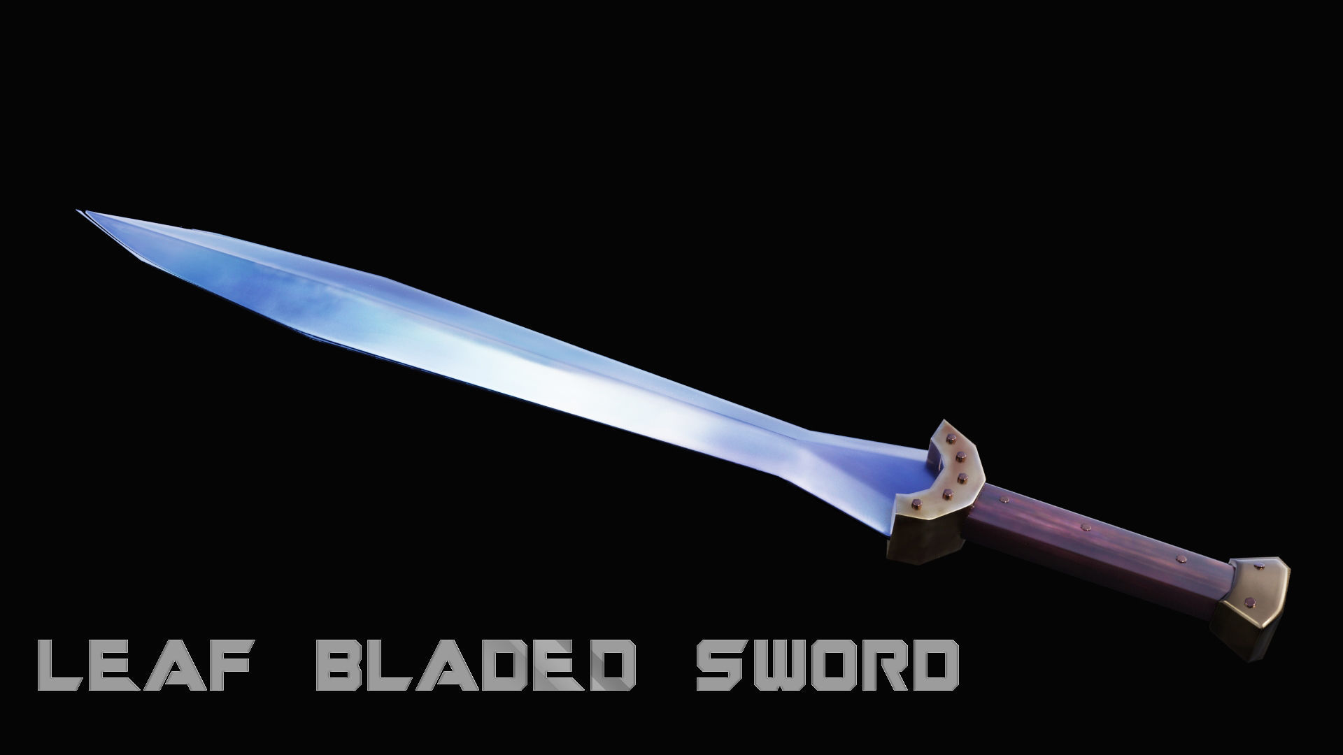 Leaf - Bladed Sword Low-poly 3D model_4