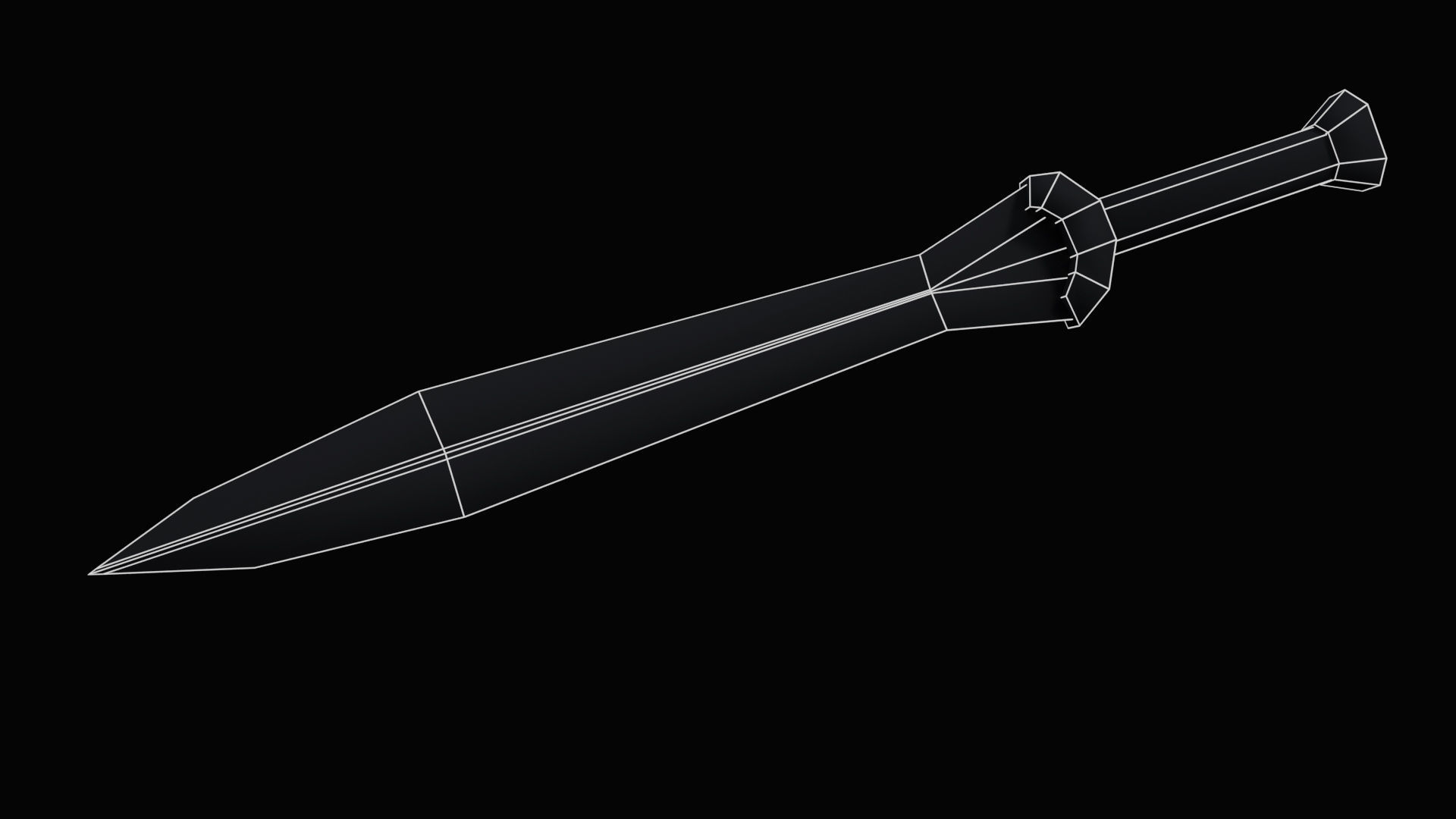 Leaf - Bladed Sword Low-poly 3D model_10