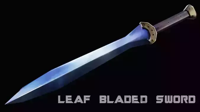 Leaf - Bladed Sword Low-poly 3D model