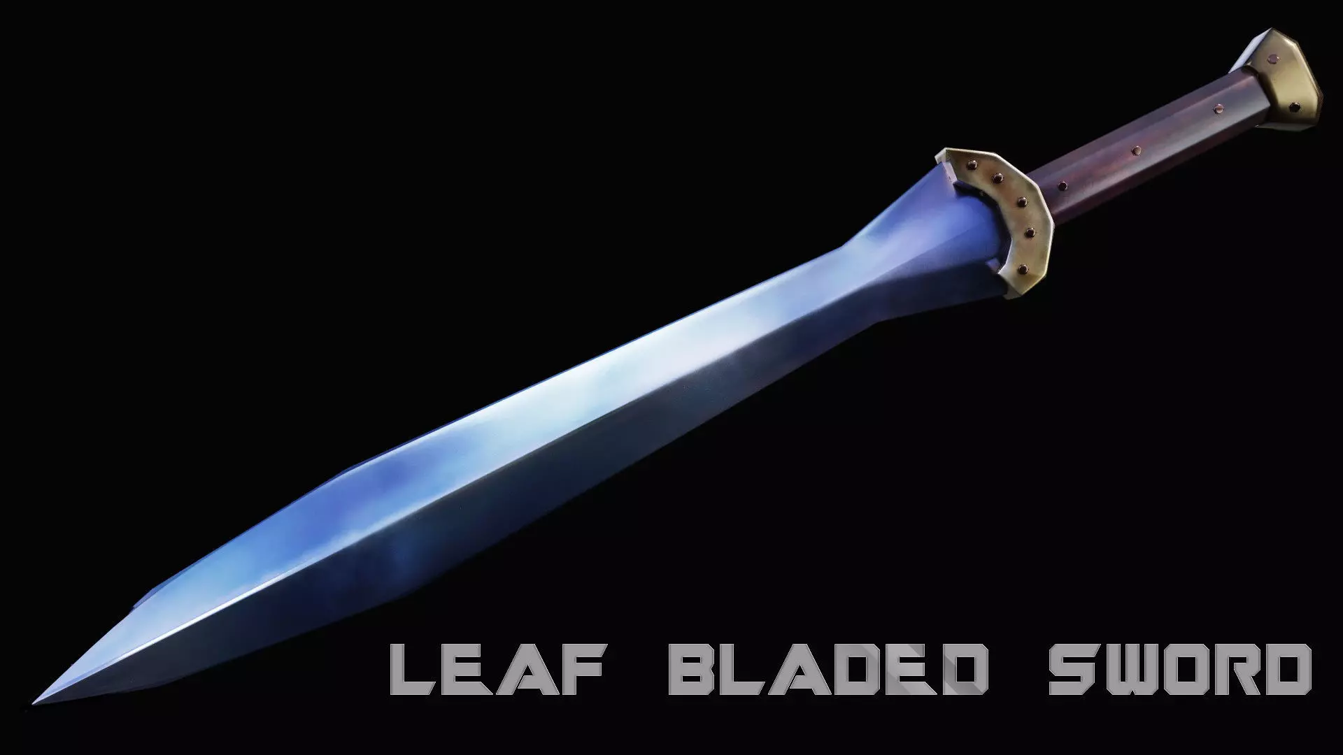 Leaf - Bladed Sword Low-poly 3D model_0