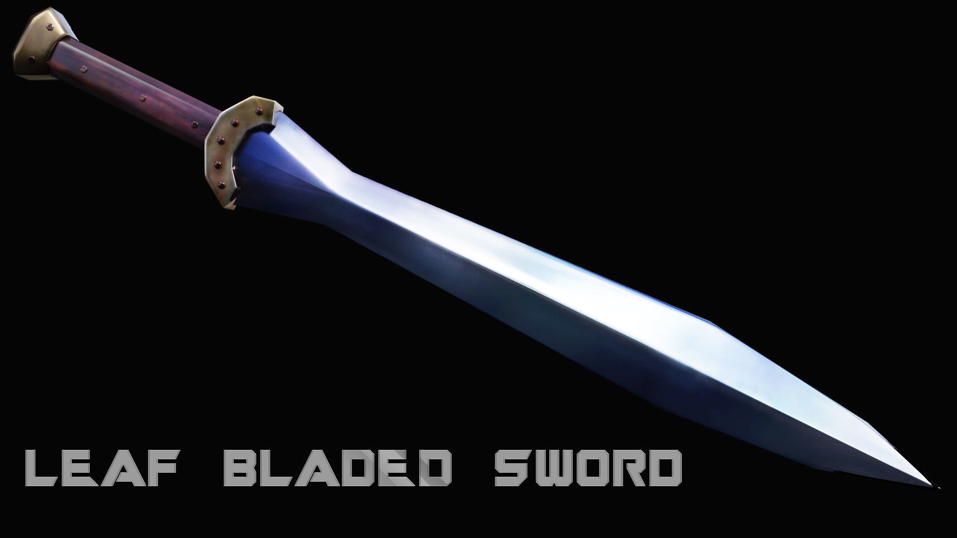 Leaf - Bladed Sword Low-poly 3D model_1