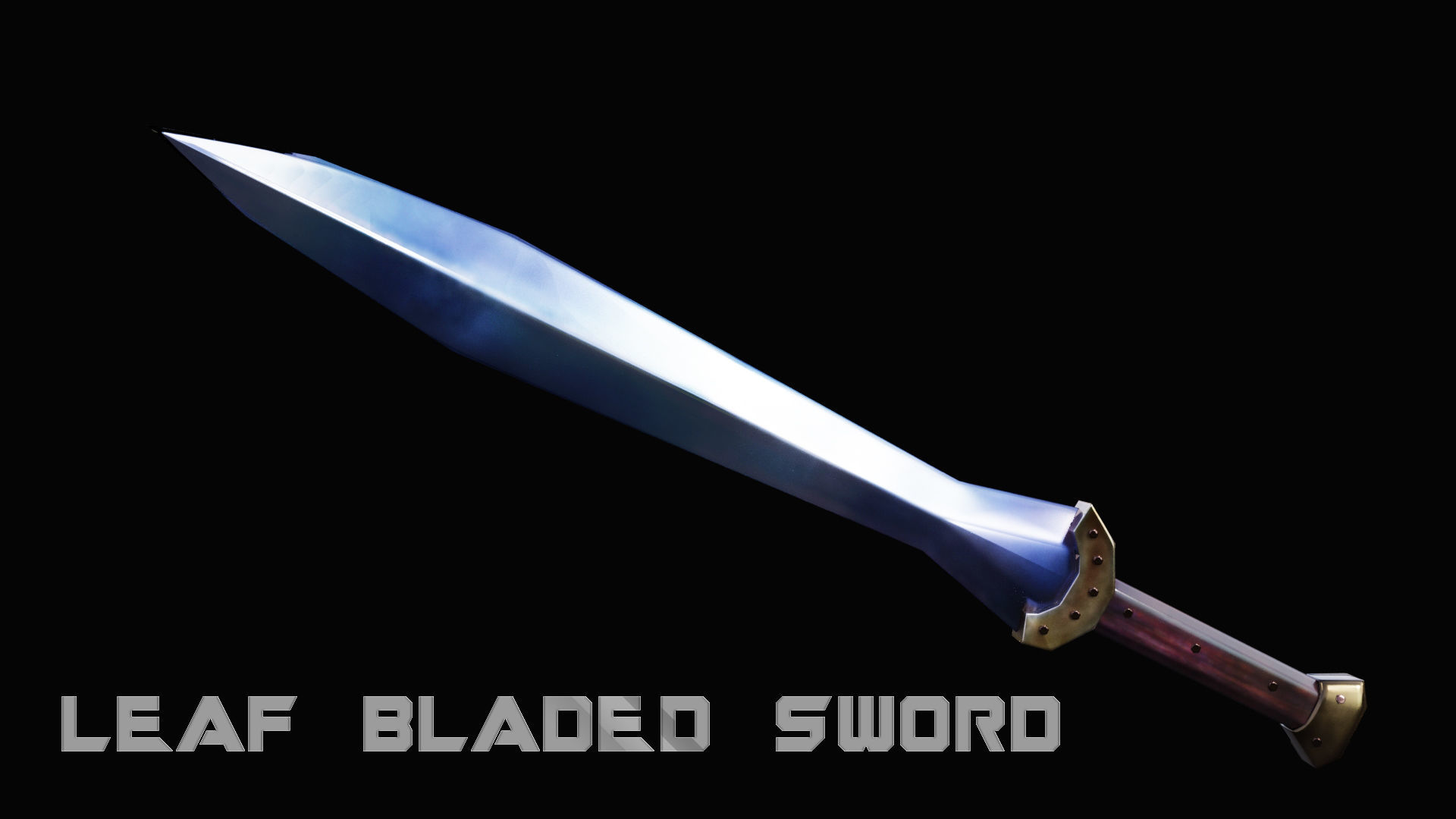 Leaf - Bladed Sword Low-poly 3D model_3