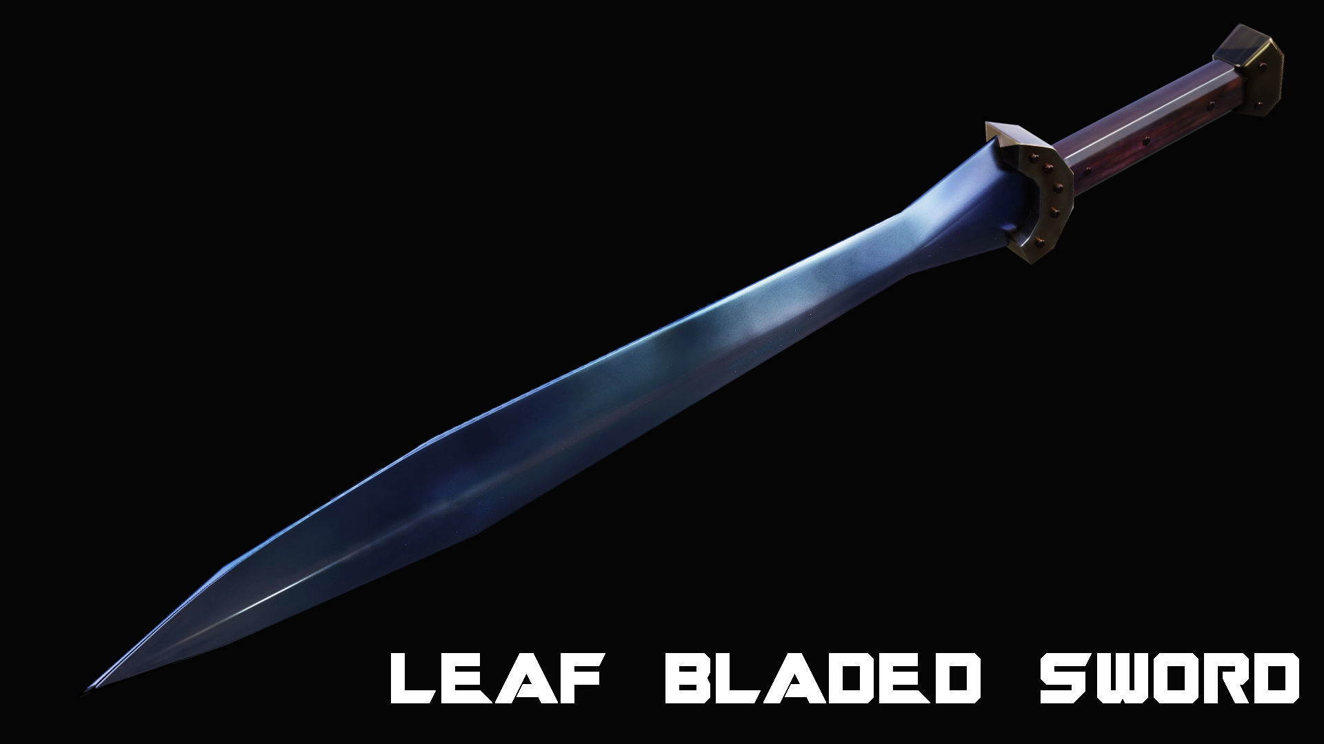 Leaf - Bladed Sword Low-poly 3D model_5