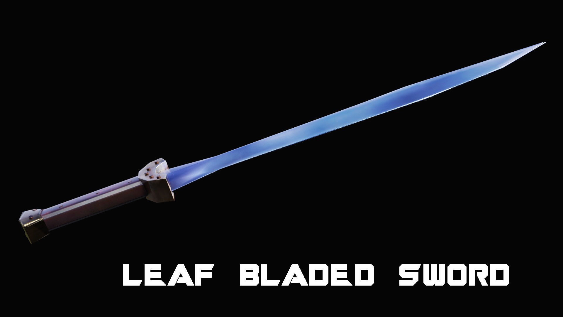 Leaf - Bladed Sword Low-poly 3D model_8