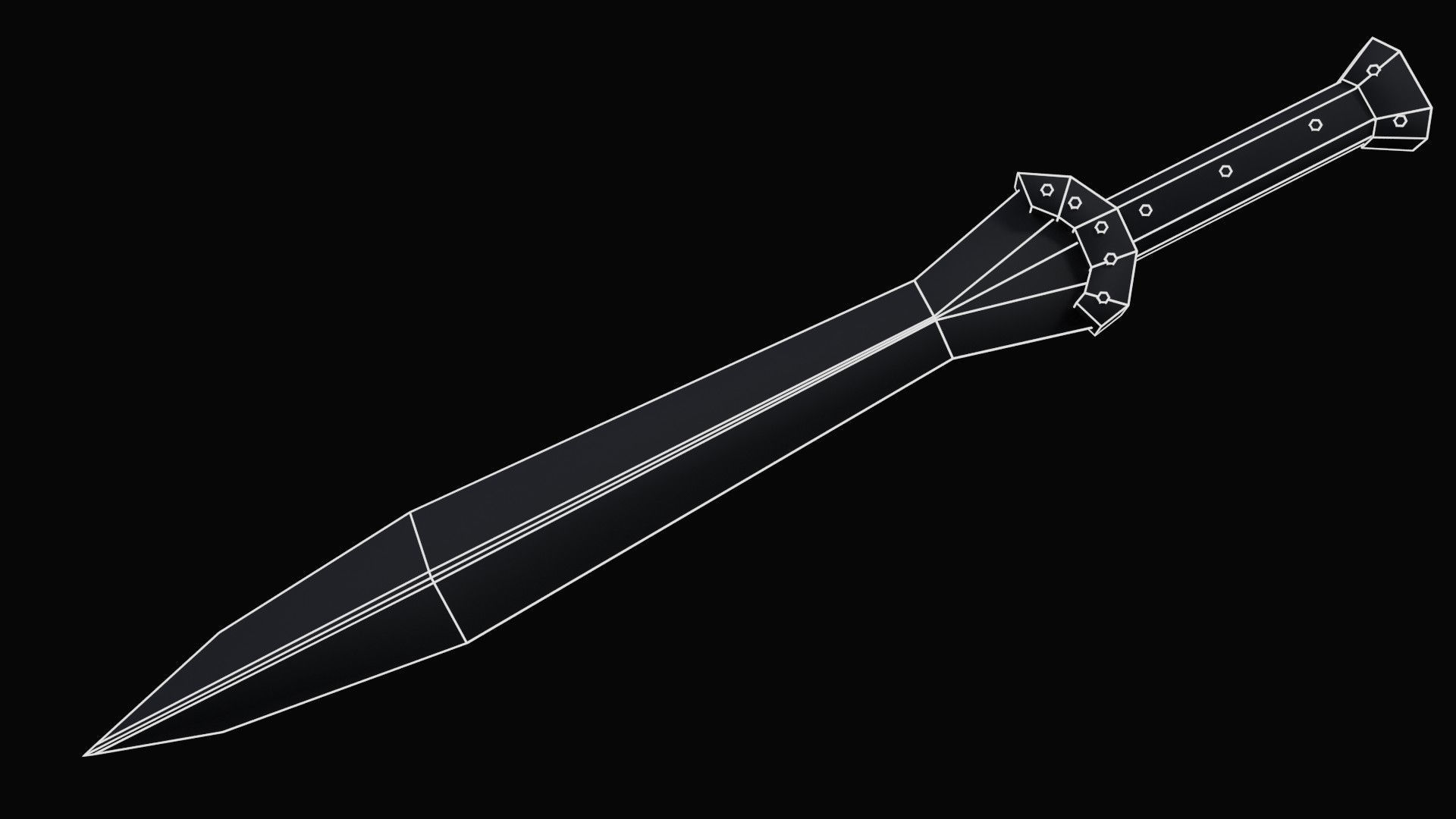 Leaf - Bladed Sword Low-poly 3D model_9