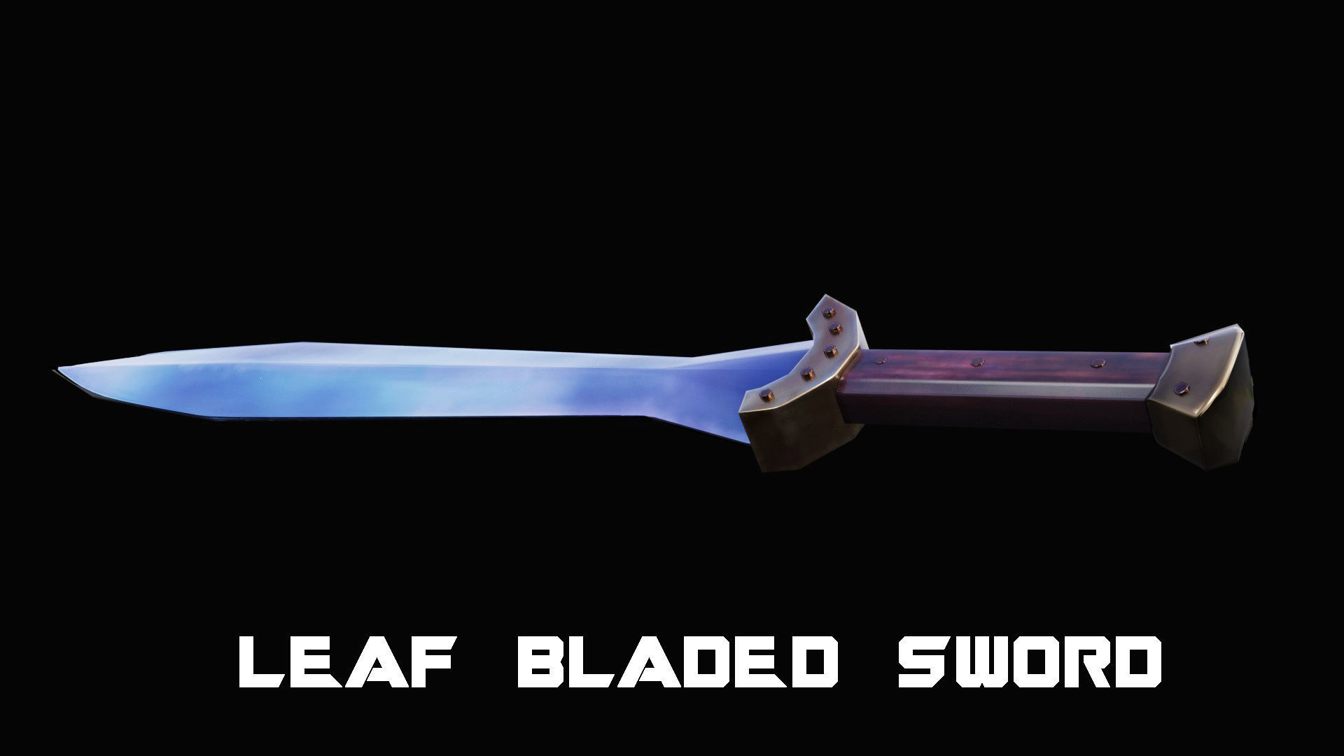 Leaf - Bladed Sword Low-poly 3D model_7