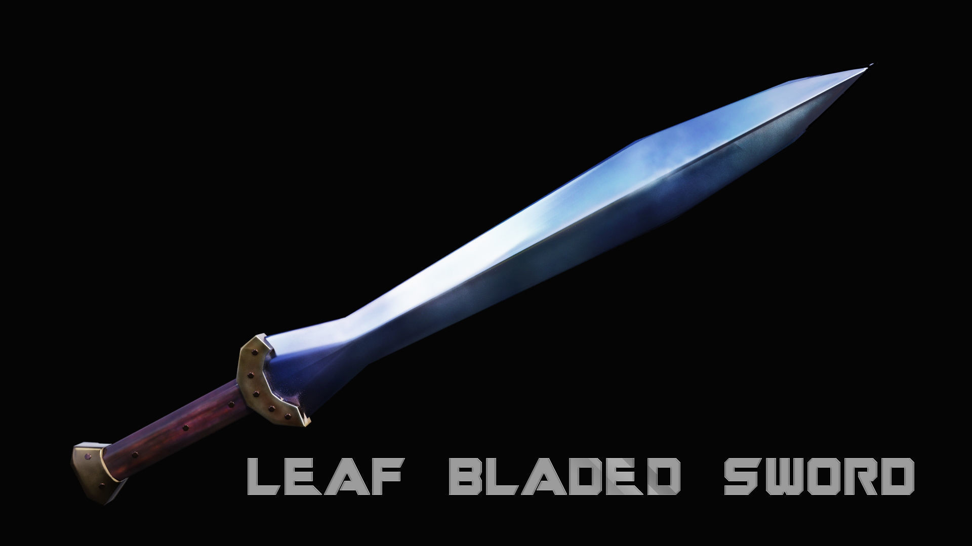 Leaf - Bladed Sword Low-poly 3D model_2