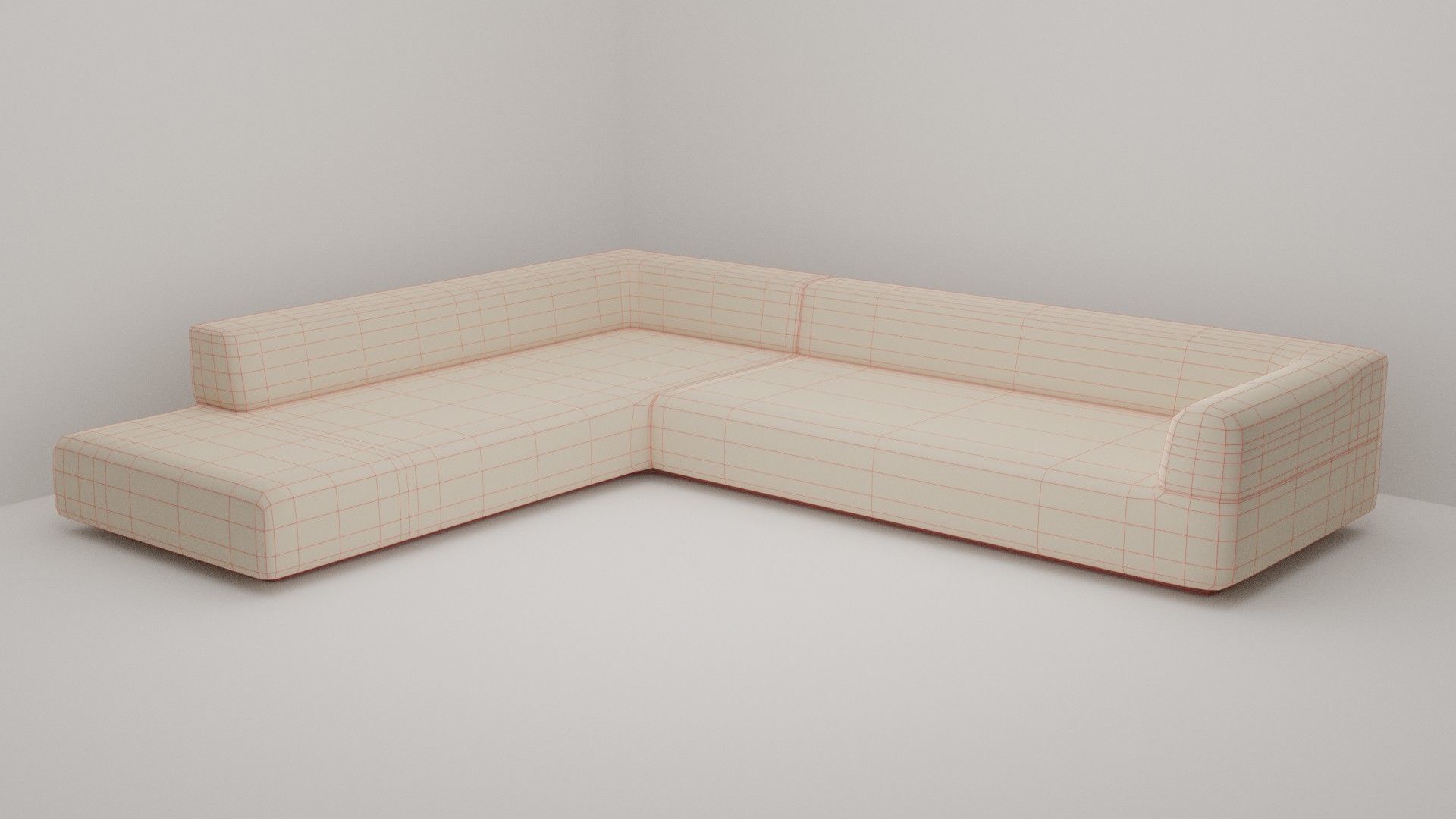Low-poly Sofa sectional pillows Free low-poly 3D model_2