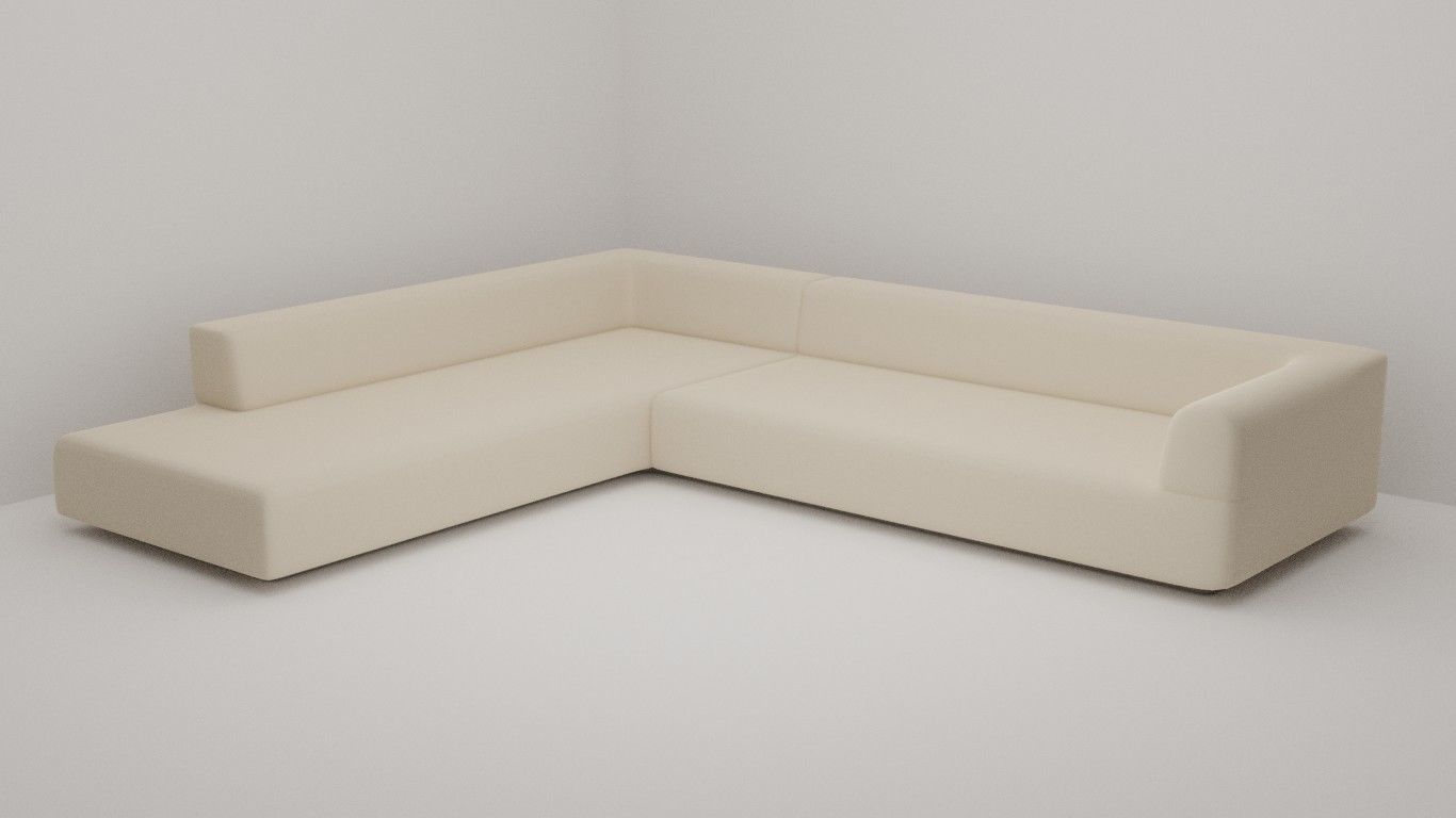 Low-poly Sofa sectional pillows Free low-poly 3D model_1