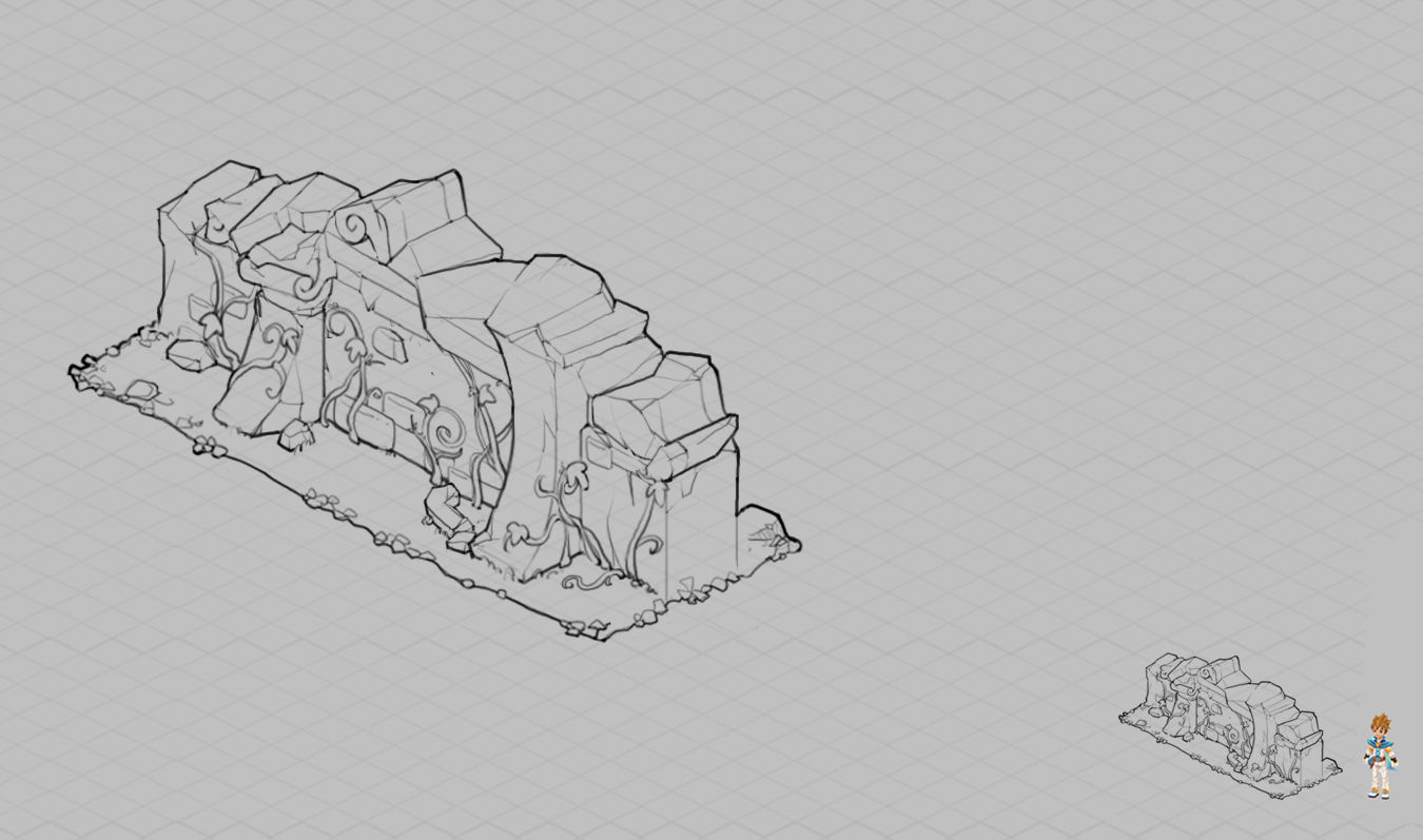 Game Cartoon - City - City Wall 09 3D model_2