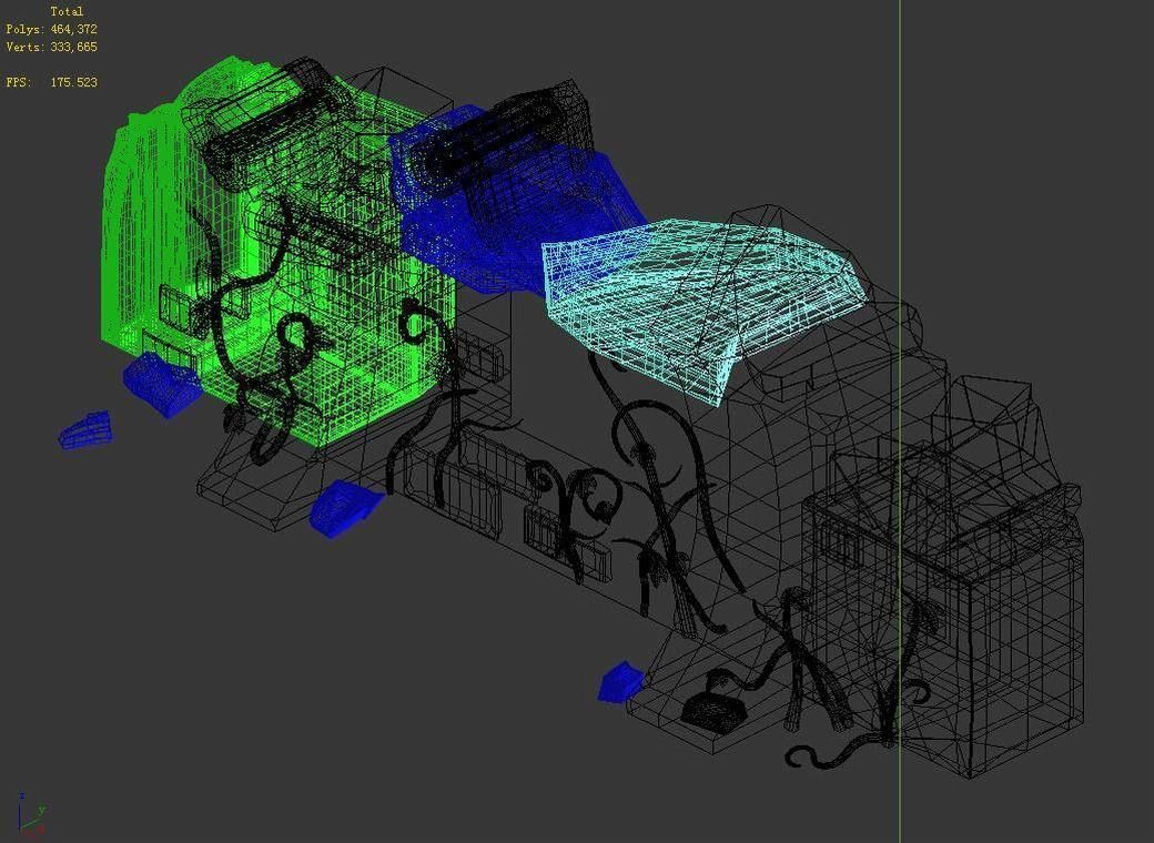 Game Cartoon - City - City Wall 09 3D model_3