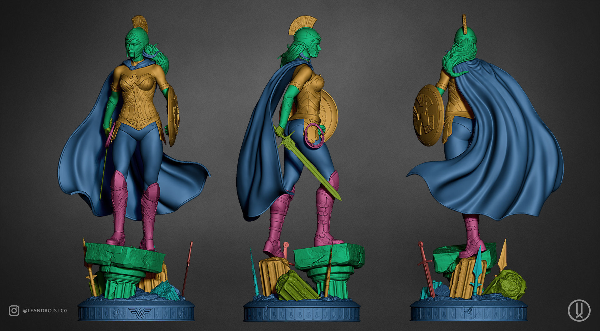 Warrior Wonder Woman 3D print model_6