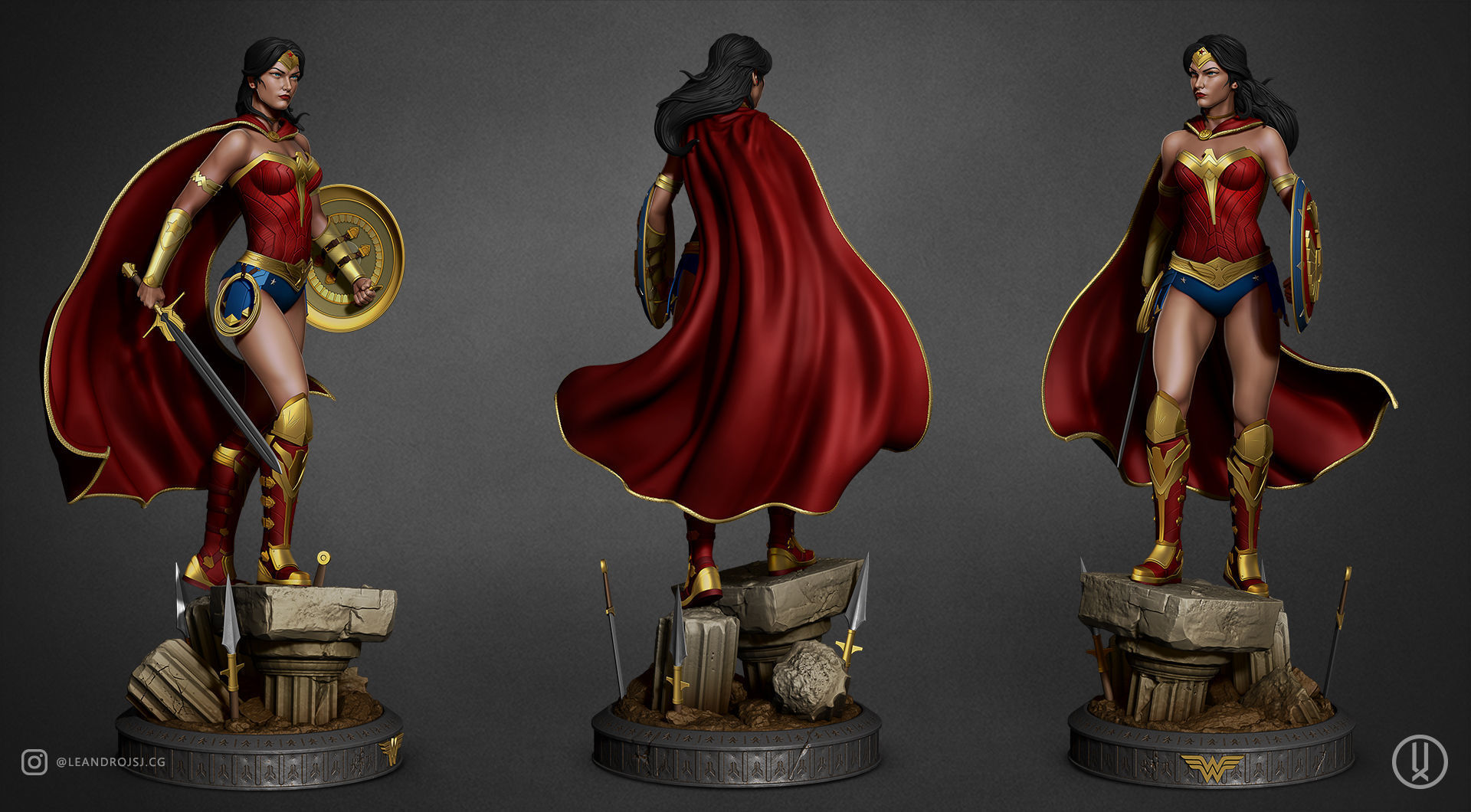 Warrior Wonder Woman 3D print model_2