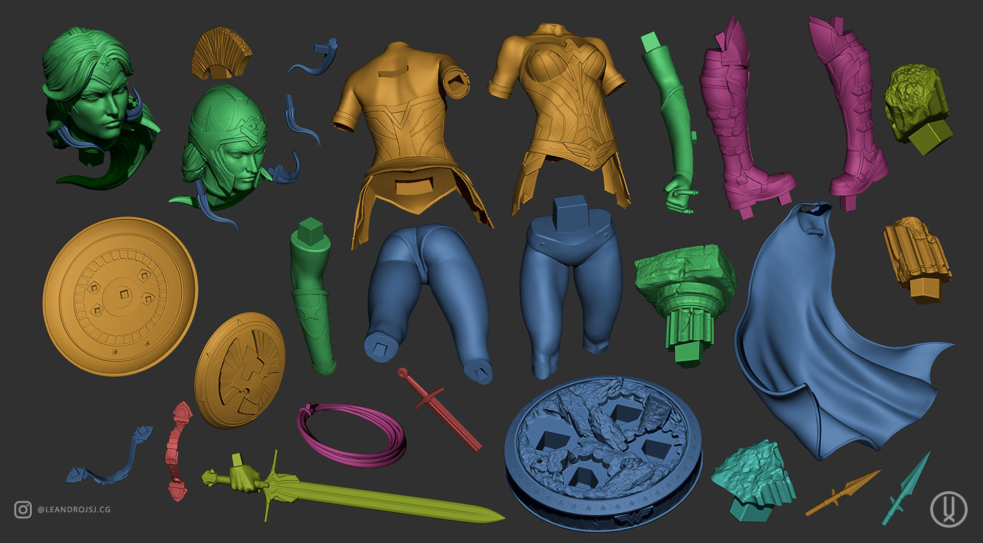 Warrior Wonder Woman 3D print model_7