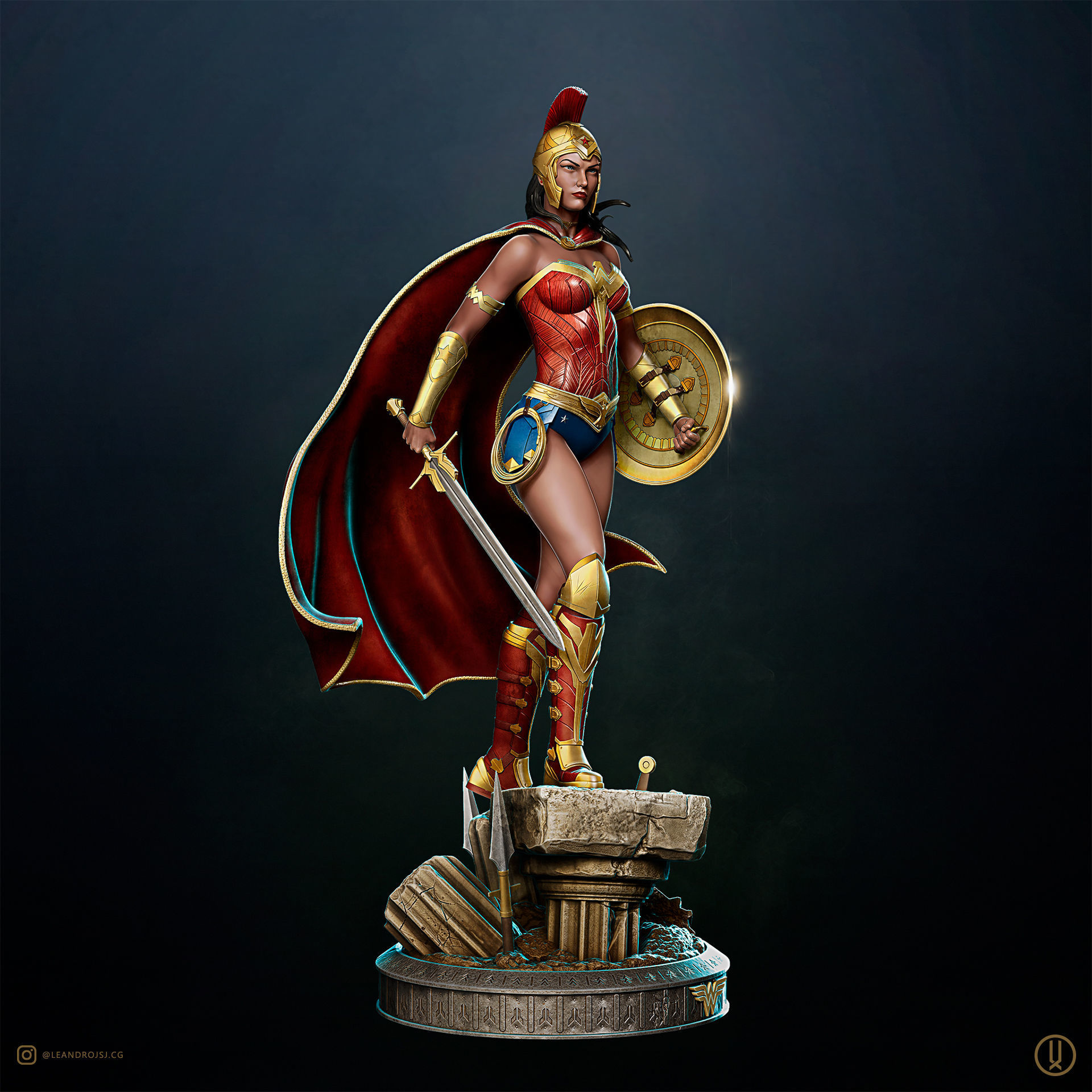 Warrior Wonder Woman 3D print model_1