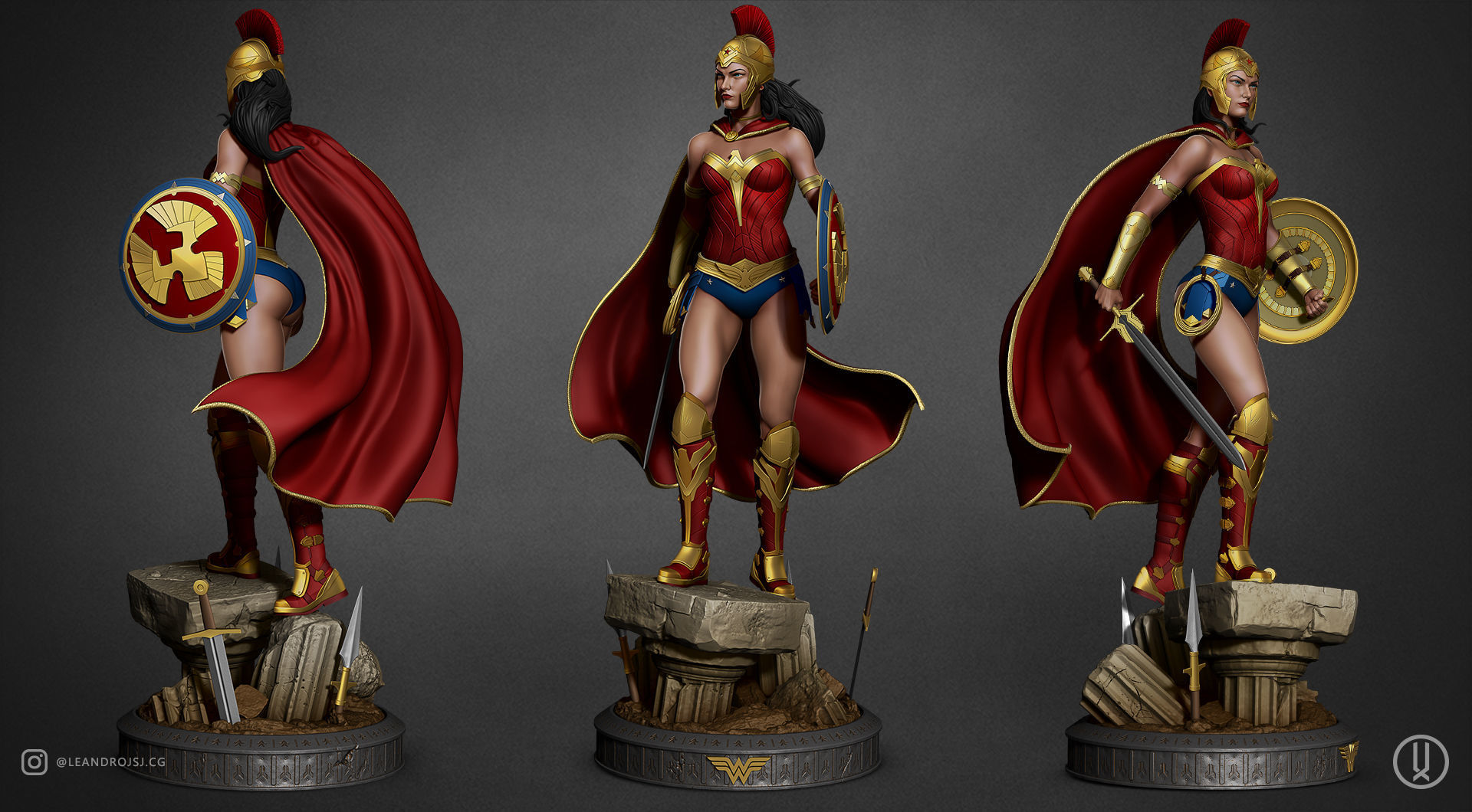 Warrior Wonder Woman 3D print model_4