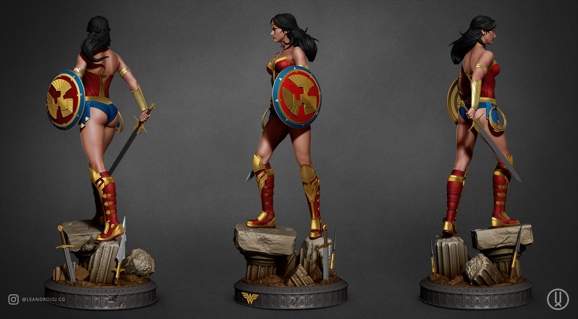 Warrior Wonder Woman 3D print model_3
