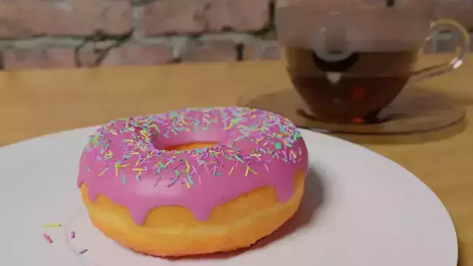 Donut with sprinkles 3D model