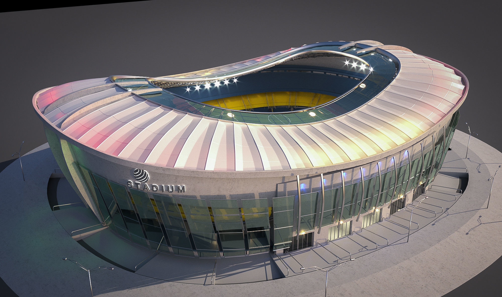 Football Soccer stadium 3D model_1