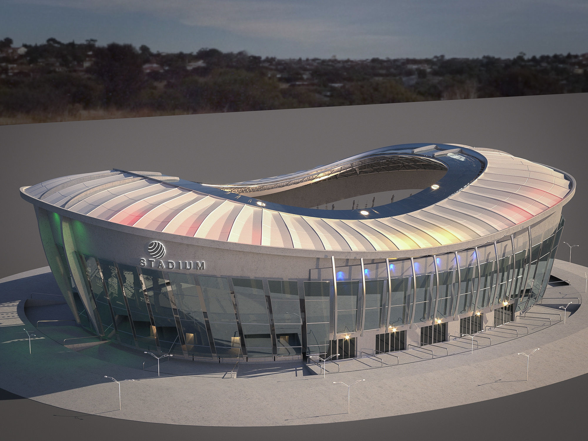 Football Soccer stadium 3D model_2