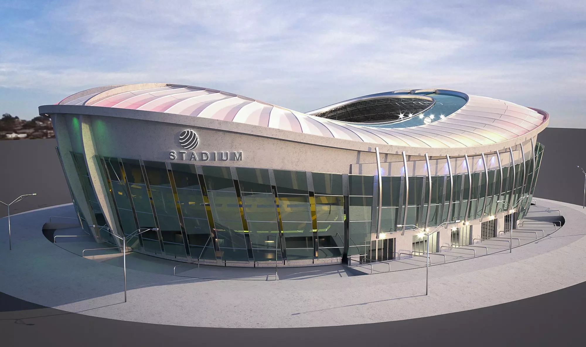 Football Soccer stadium 3D model_0