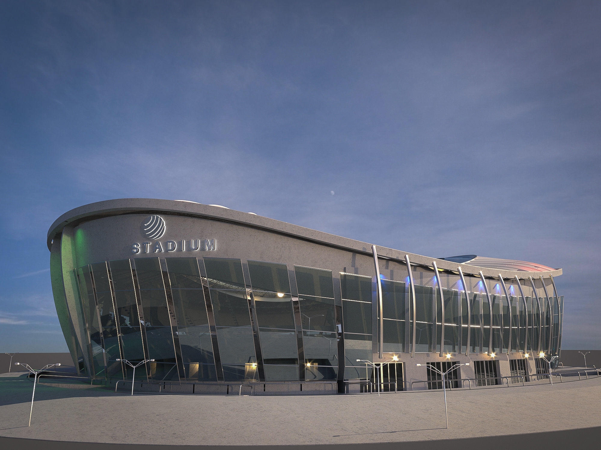 Football Soccer stadium 3D model_6