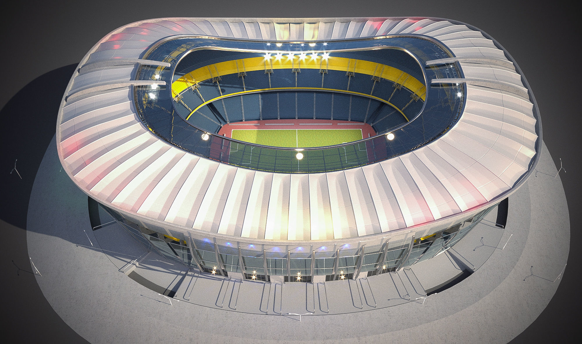 Football Soccer stadium 3D model_3