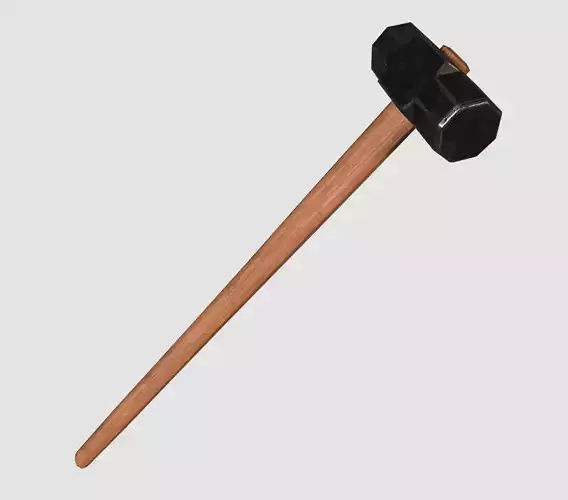 Sledge Hammer Low-poly 3D model