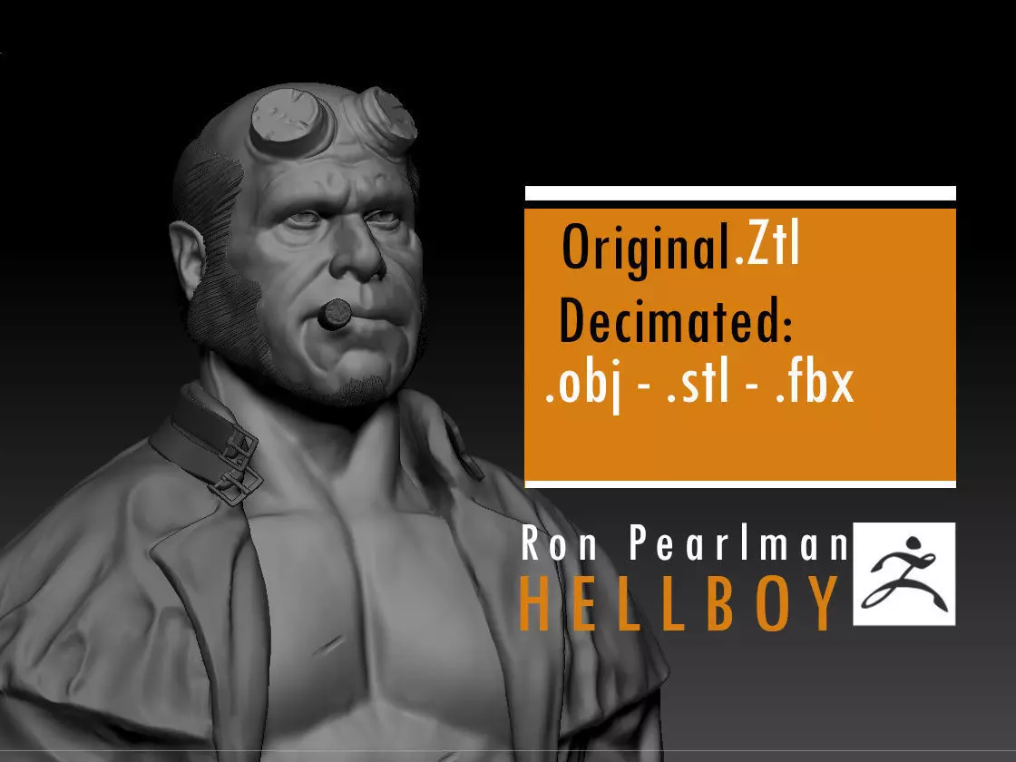 Ron Pearlman - Hellboy - Guillermo Del Toro s Hellboy 3D print model_0