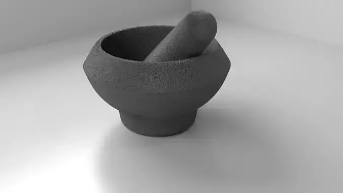Stone Mortar and Pestle 3D model