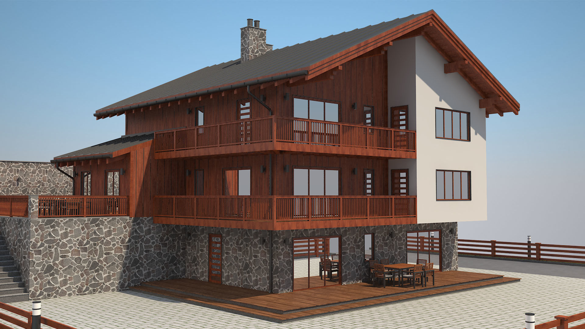Chalet House 1 3D model_3