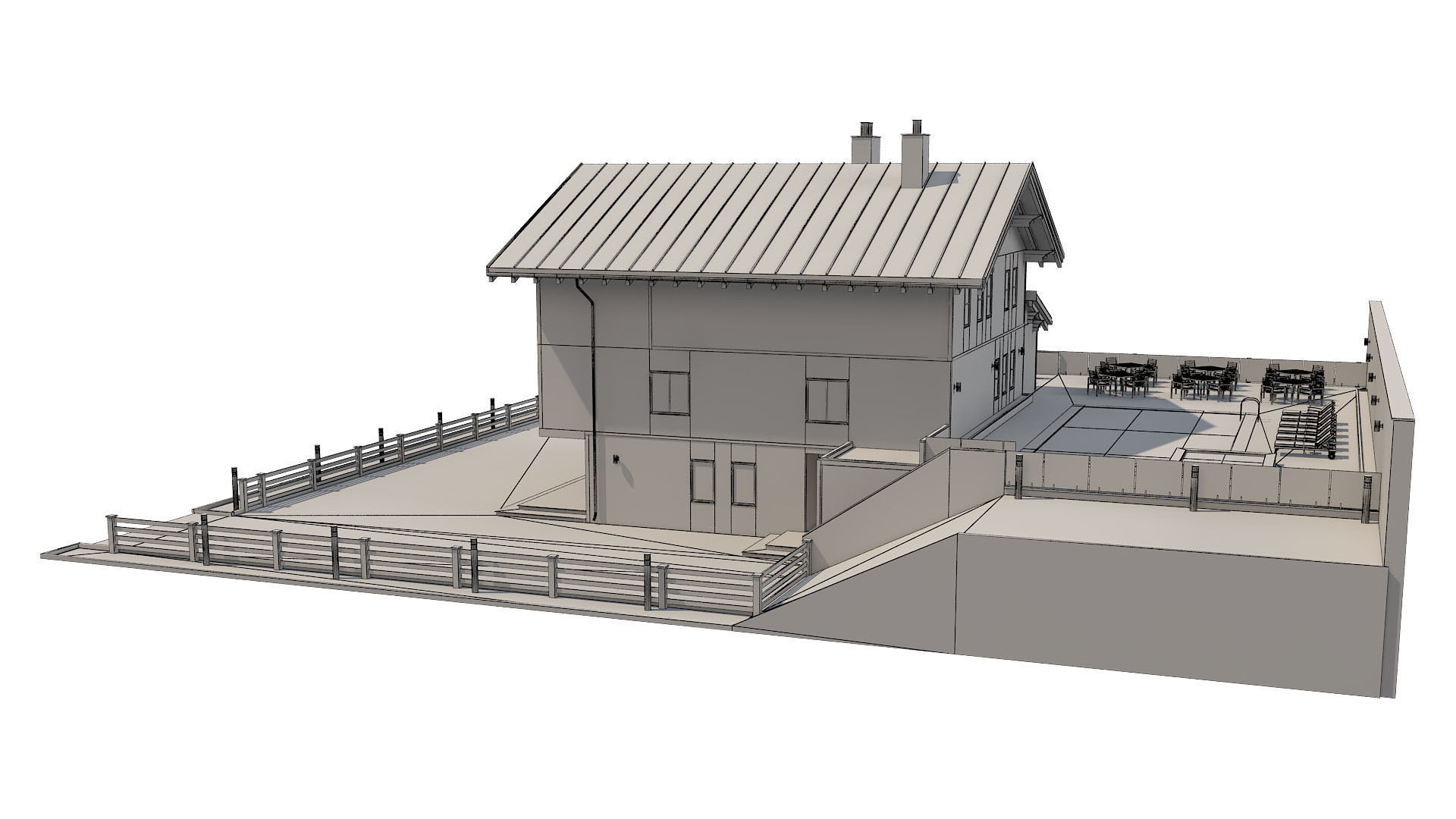 Chalet House 1 3D model_7