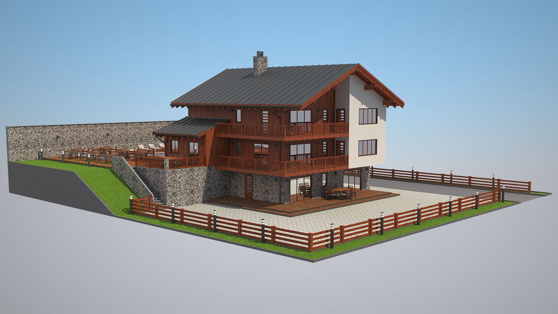 Chalet House 1 3D model_1