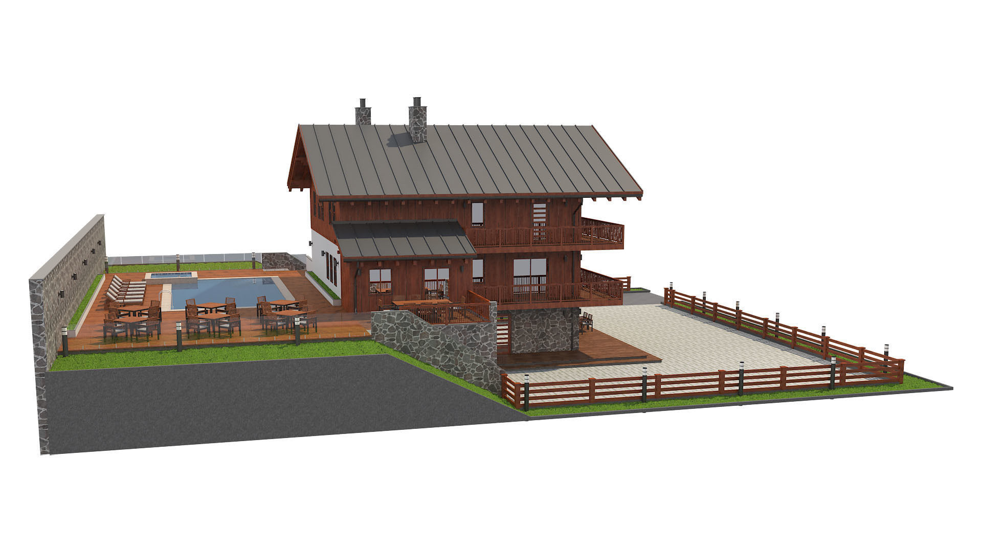 Chalet House 1 3D model_19