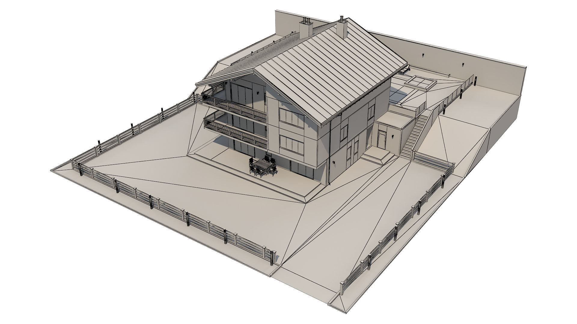 Chalet House 1 3D model_9