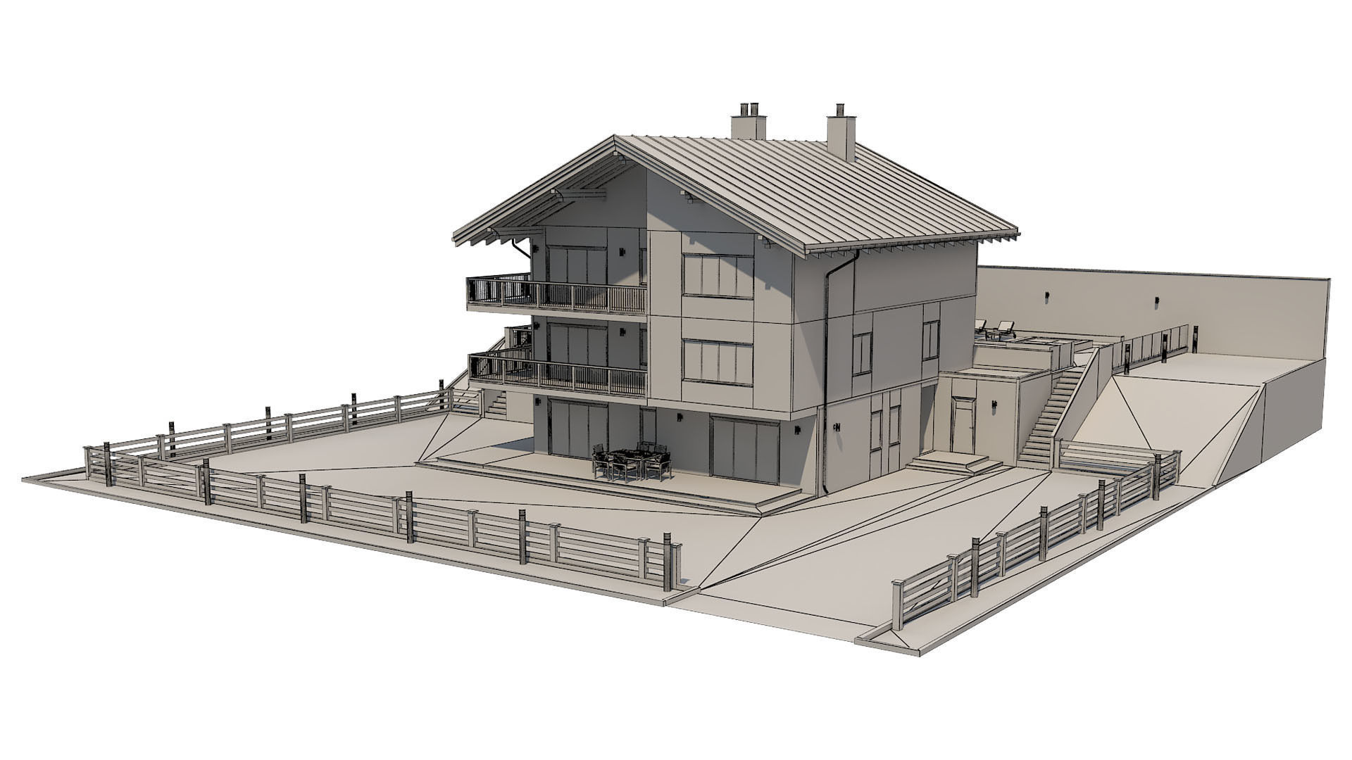 Chalet House 1 3D model_6
