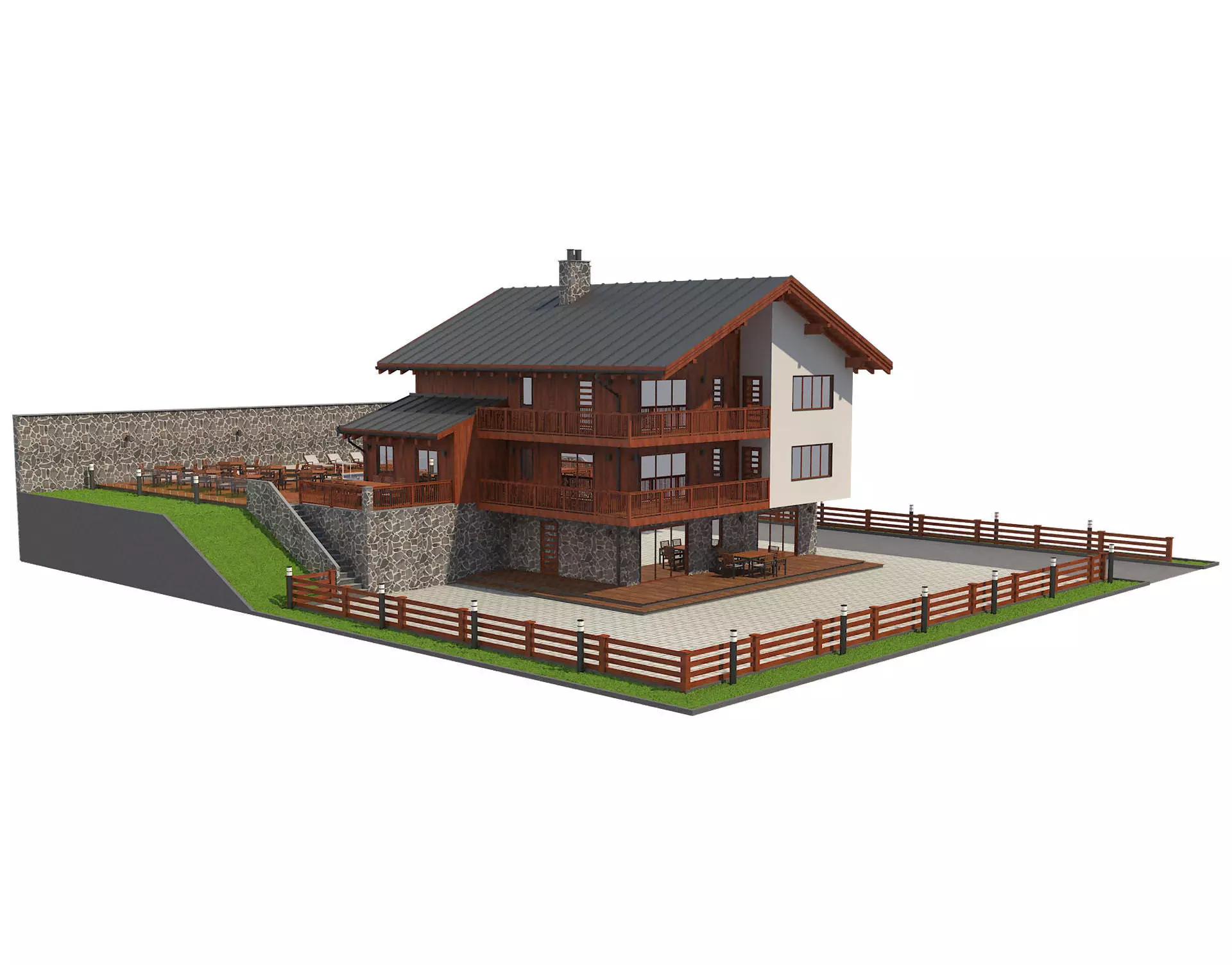 Chalet House 1 3D model_0