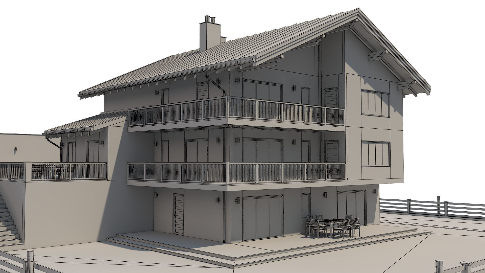 Chalet House 1 3D model_11