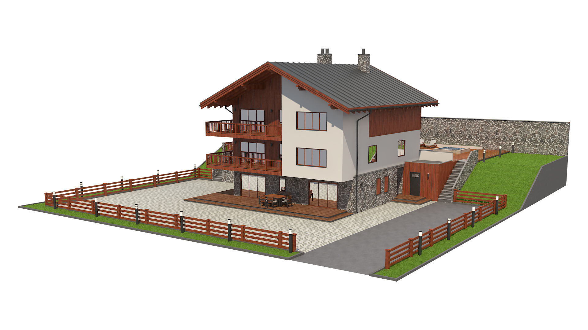Chalet House 1 3D model_17