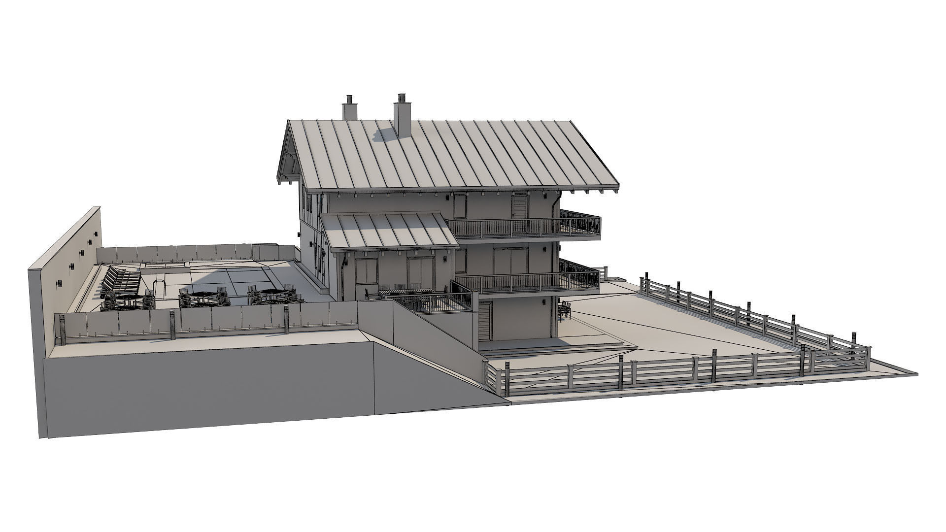 Chalet House 1 3D model_8