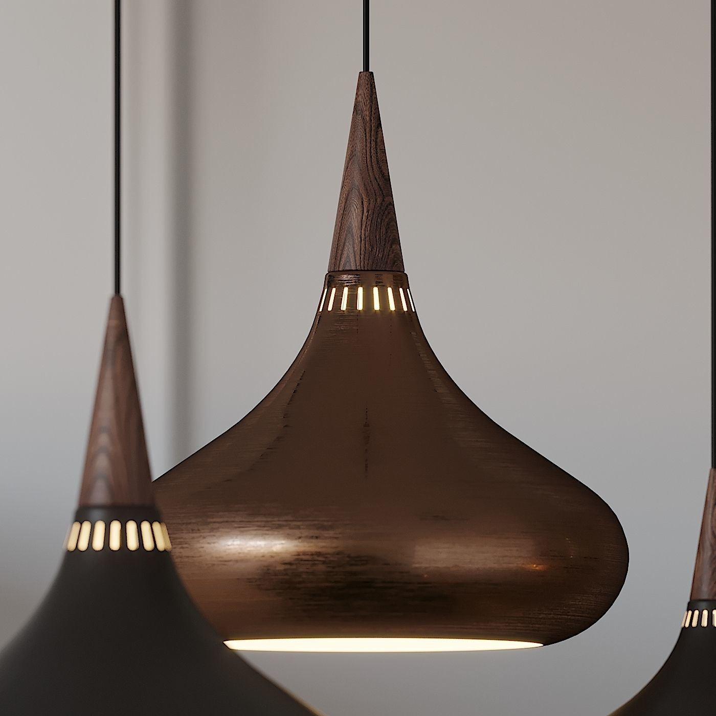 FRITZ HANSEN ORIENT BLACK PENDANT LIGHT 3D model_1