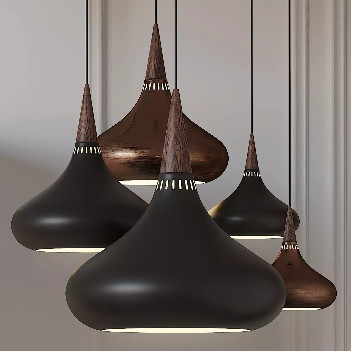 FRITZ HANSEN ORIENT BLACK PENDANT LIGHT 3D model_0