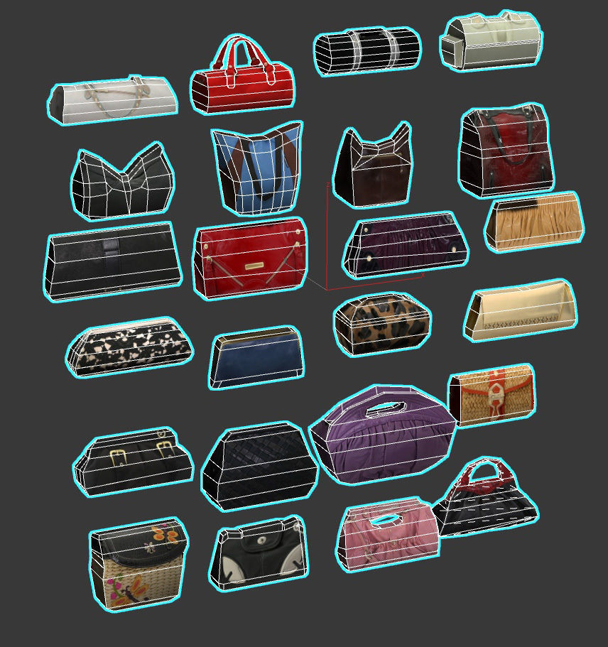 Low poly Bags and suitcases Low-poly 3D model_2