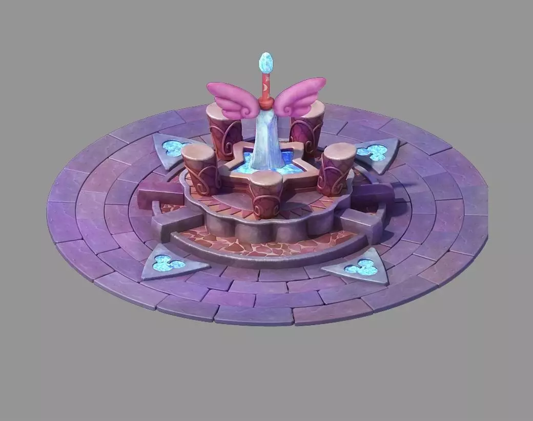 Game Cartoon - City Center Landmark 01 3D model