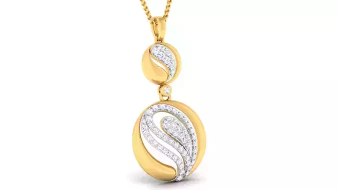 Women pendant earrings set 3dm mgx render detail