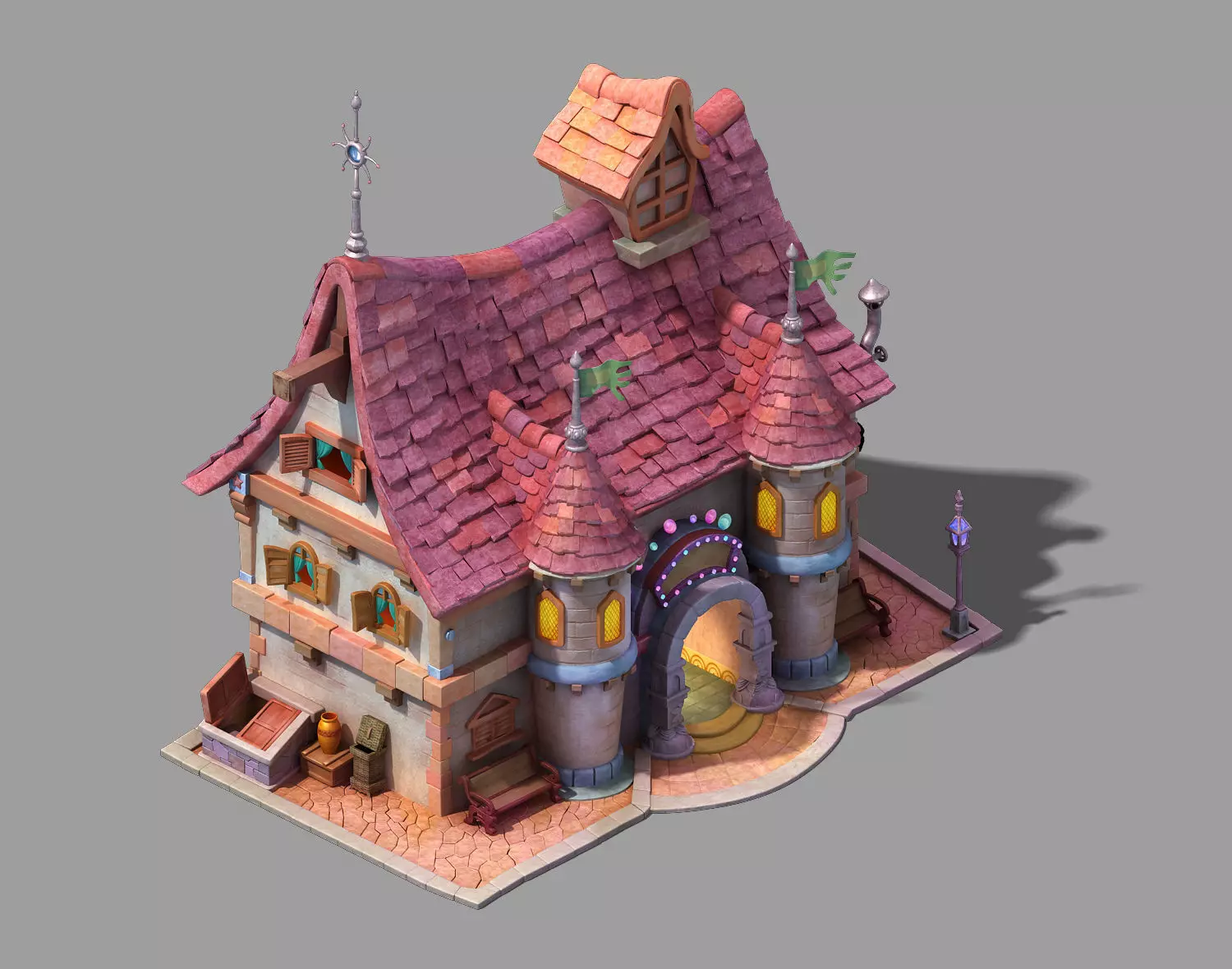 Game Cartoon - House 04 3D model