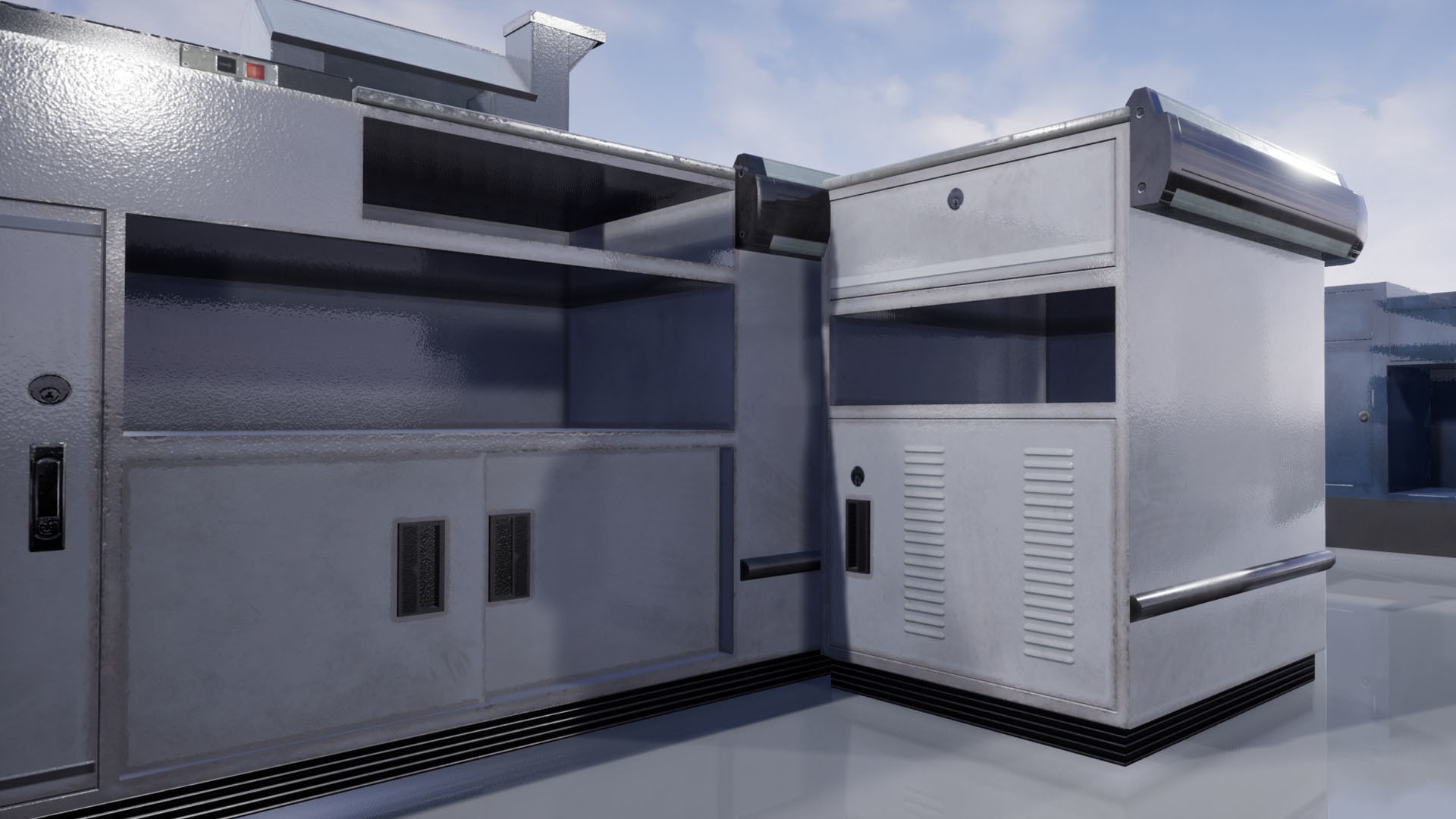 Supermarket Checkout counters Low-poly 3D model_16