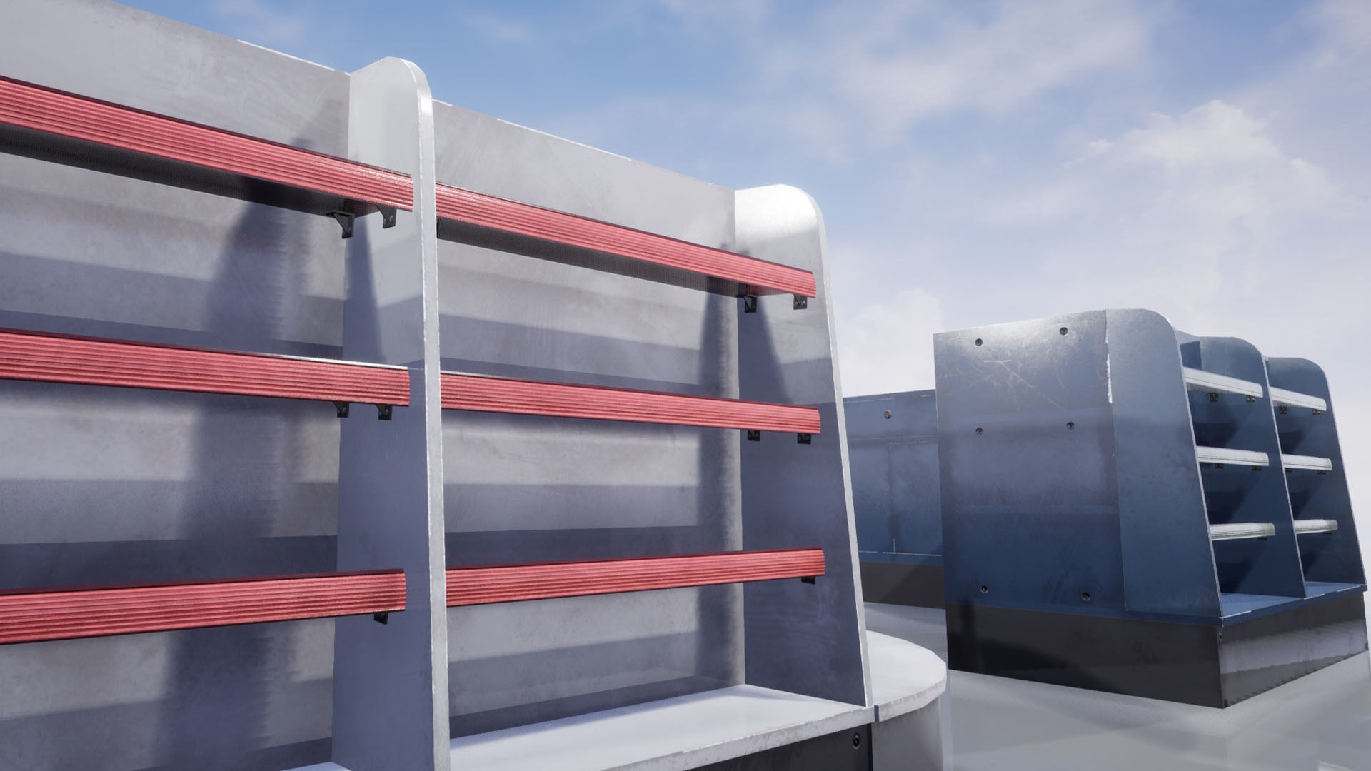 Supermarket Checkout counters Low-poly 3D model_11